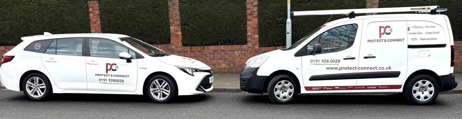 Protect & Connect branded vehicles